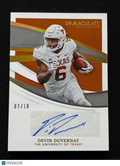 Devin Duvernay 2021 Immaculate Auto Autograph GOLD Texas Longhorns Ravens 7/10