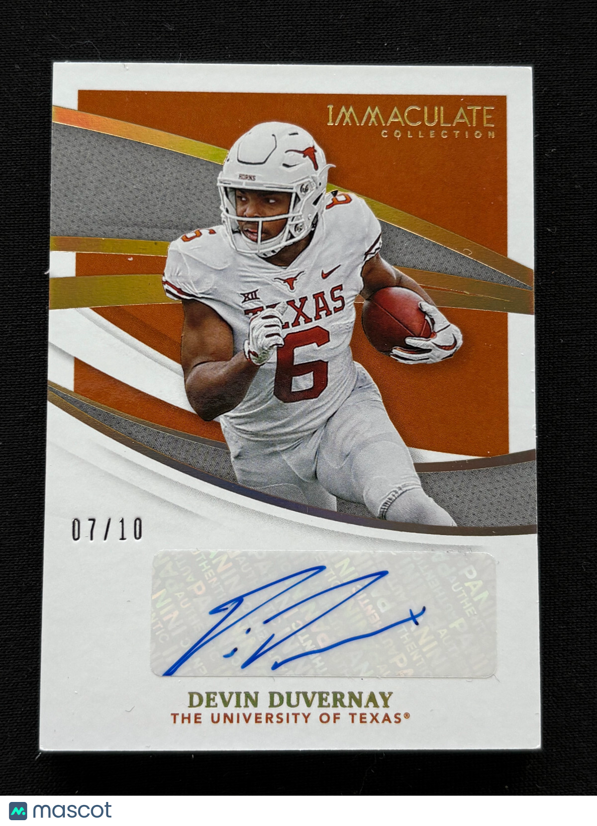 Devin Duvernay 2021 Immaculate Auto Autograph GOLD Texas Longhorns Ravens 7/10