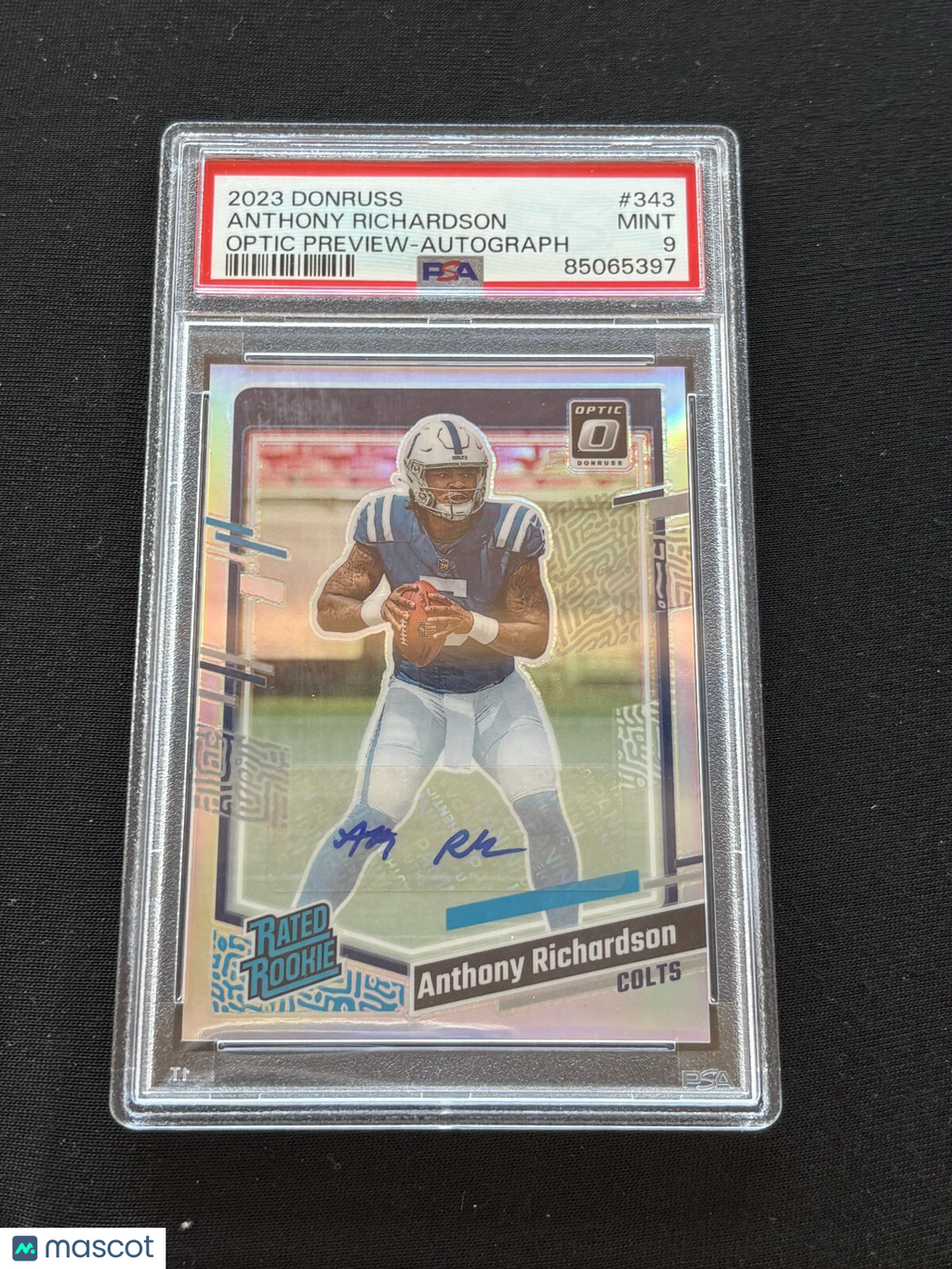 Anthony Richardson 2023 Optic Rated Rookie Auto Autograph HOLO RC Colts PSA 9