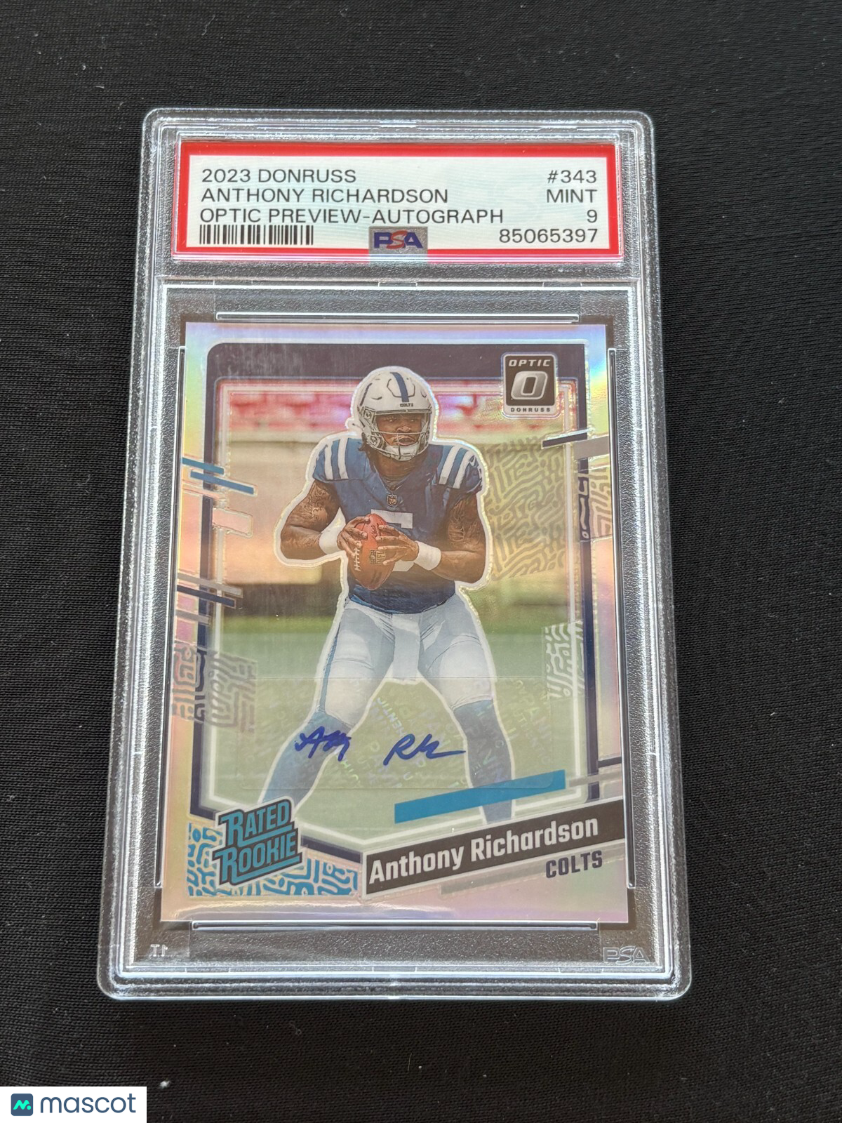 Anthony Richardson 2023 Optic Rated Rookie Auto Autograph HOLO RC Colts PSA 9