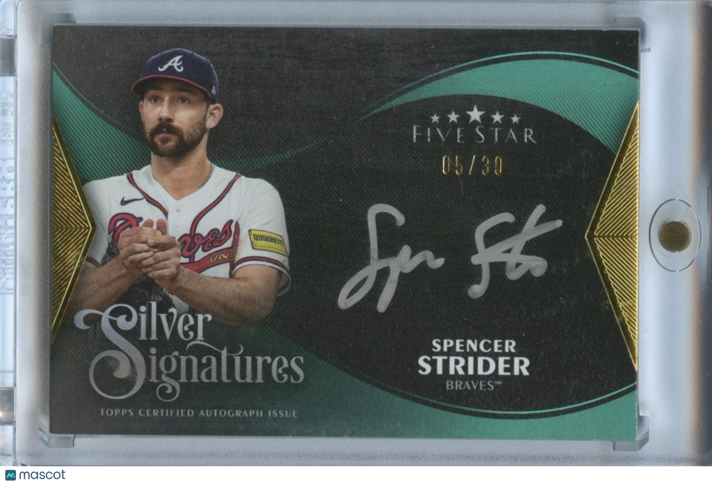 Spencer Strider 2024 Five Star on Card Auto Autograph Atlanta Braves 5/30
