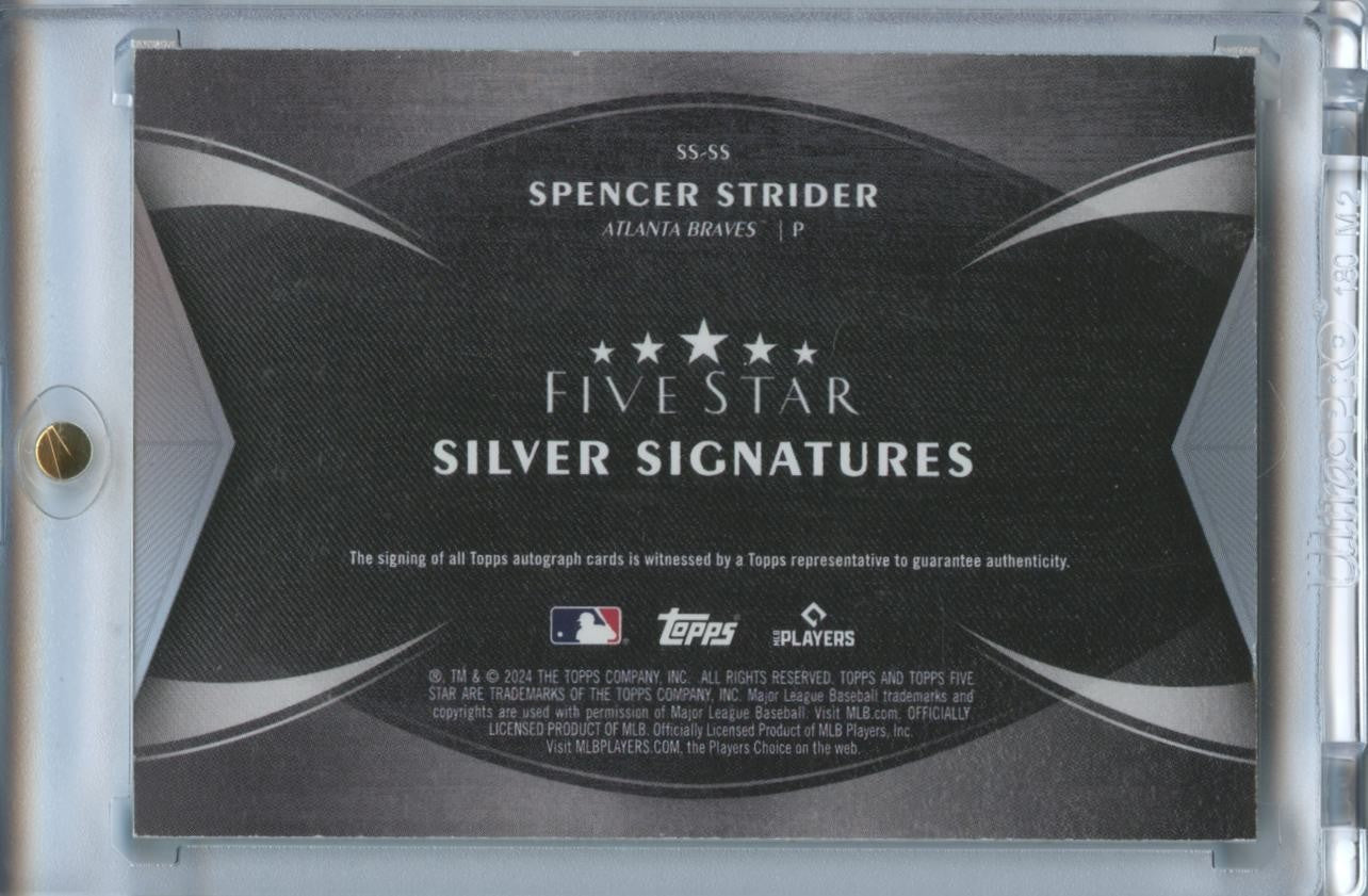 Spencer Strider 2024 Five Star on Card Auto Autograph Atlanta Braves 5/30