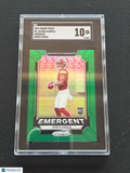 Jayden Daniels 2024 Prizm Emergent Green Rookie RC Washington Commanders SGC 10