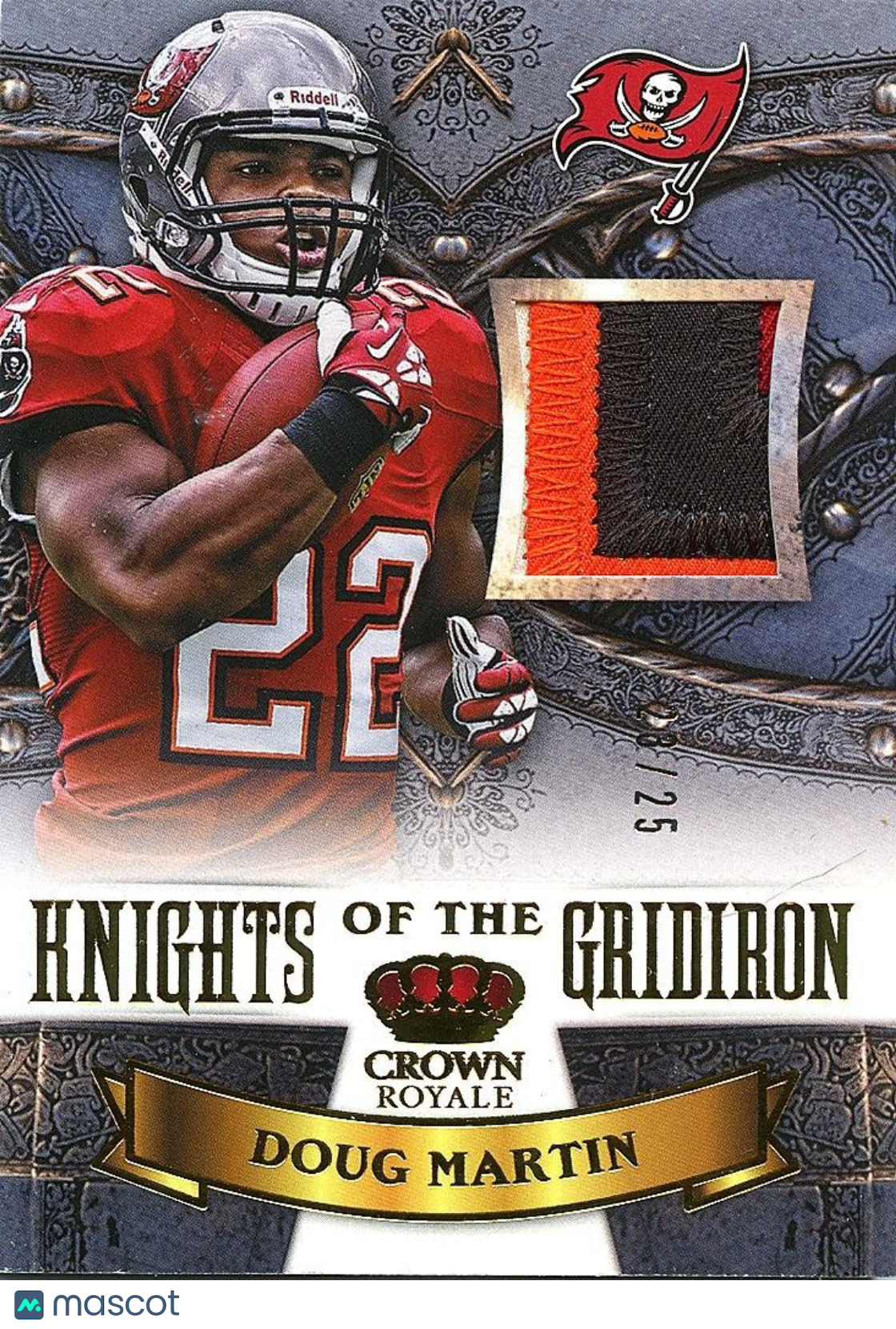 Doug Martin 2013 Crown Royale 3 Color Game Worn Jersey Patch Buccaneers 23/25