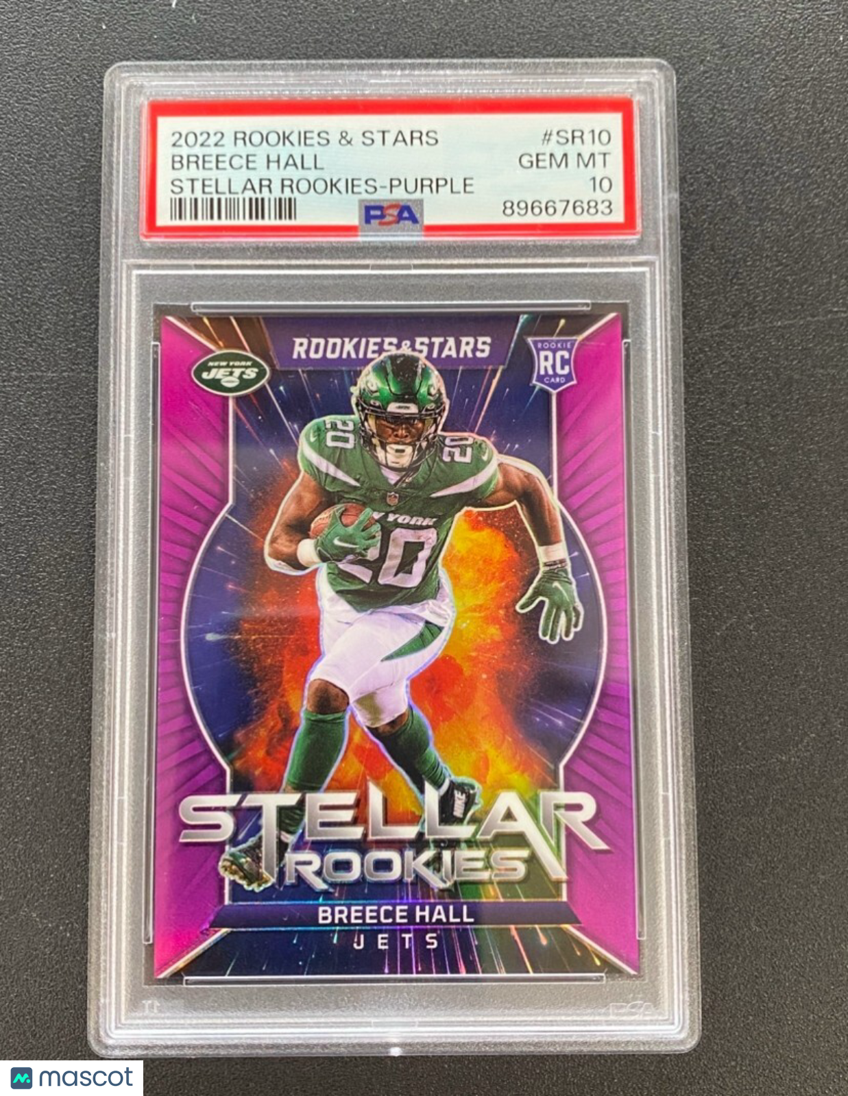 Breece Hall 2022 Rookies & Stars Stellar Purple RC New York Jets 33/35 PSA 10