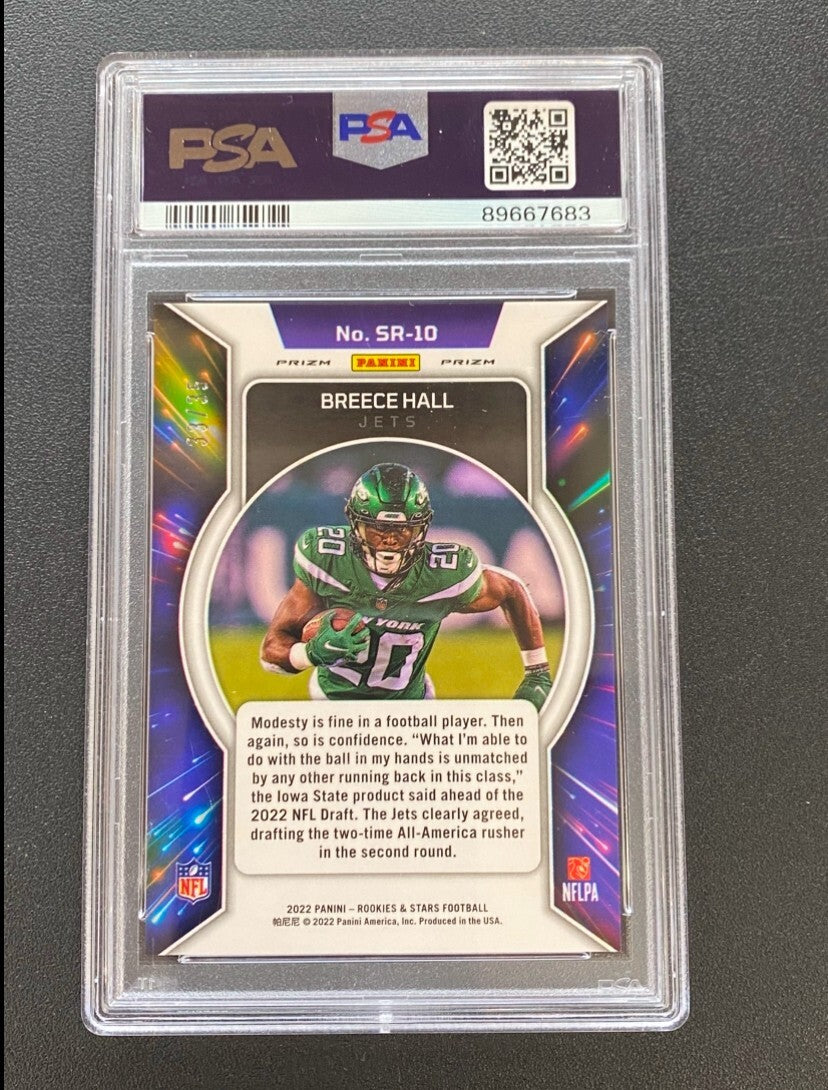 Breece Hall 2022 Rookies & Stars Stellar Purple RC New York Jets 33/35 PSA 10