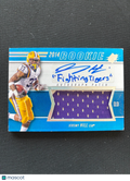 Jeremy Hill 2014 SPx Inscription Auto Autograph SSP Jersey Patch LSU Tigers /50