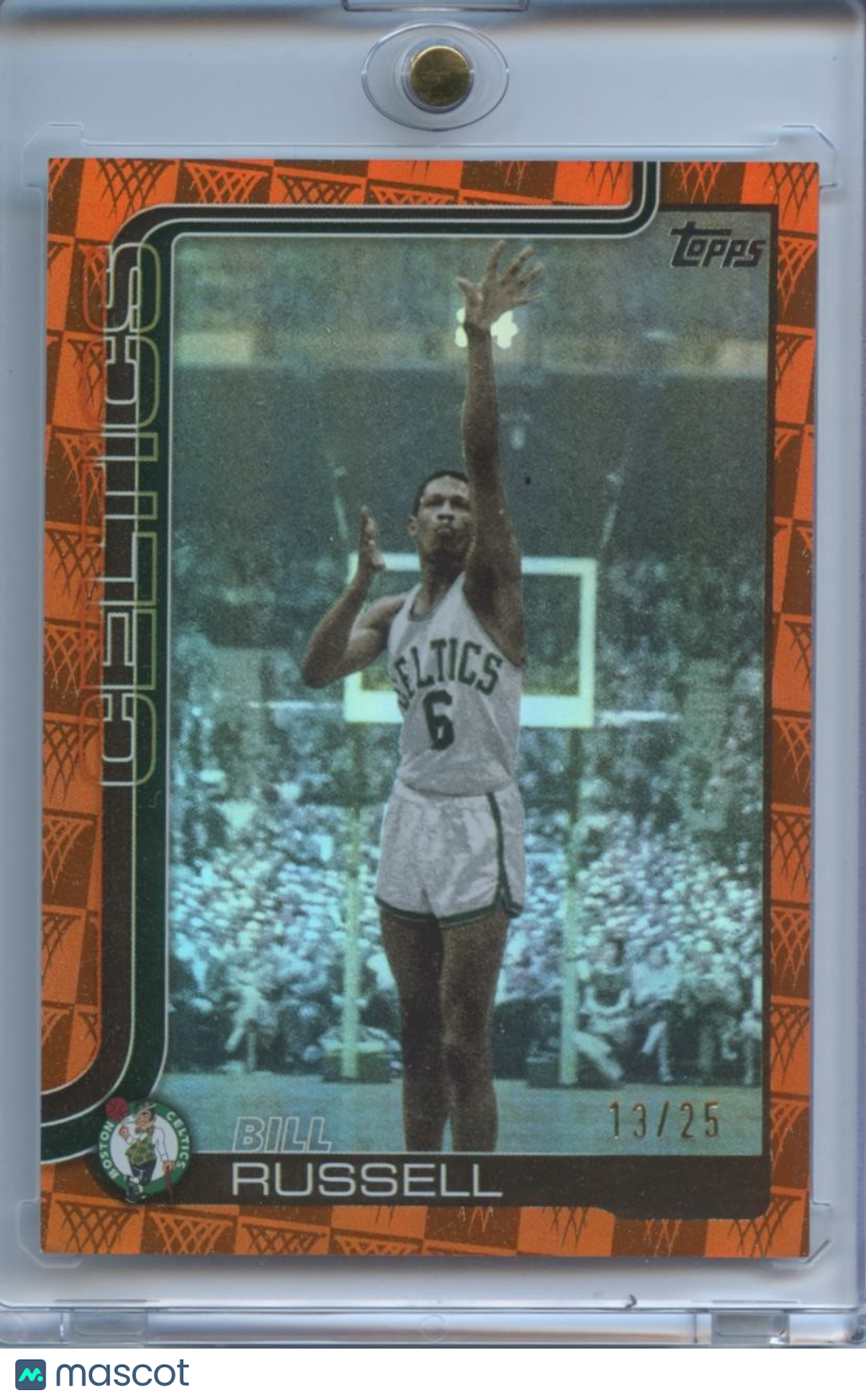Bill Russell 2025-26 Topps Orange SSP Boston Celtics 13/25 #251
