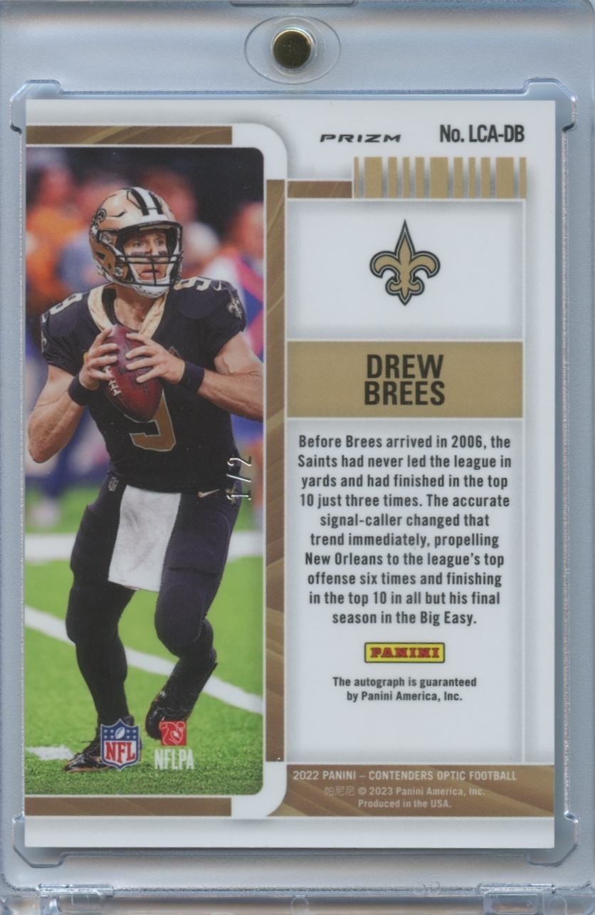 Drew Brees 2022 Contenders Optic Nebula Auto Autograph SSP Saints 1/2 READ