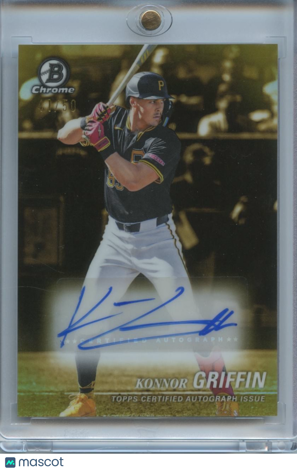 Konnor Griffin 2025 Bowman Chrome GOLD Auto Autograph Pittsburgh Pirates 41/50