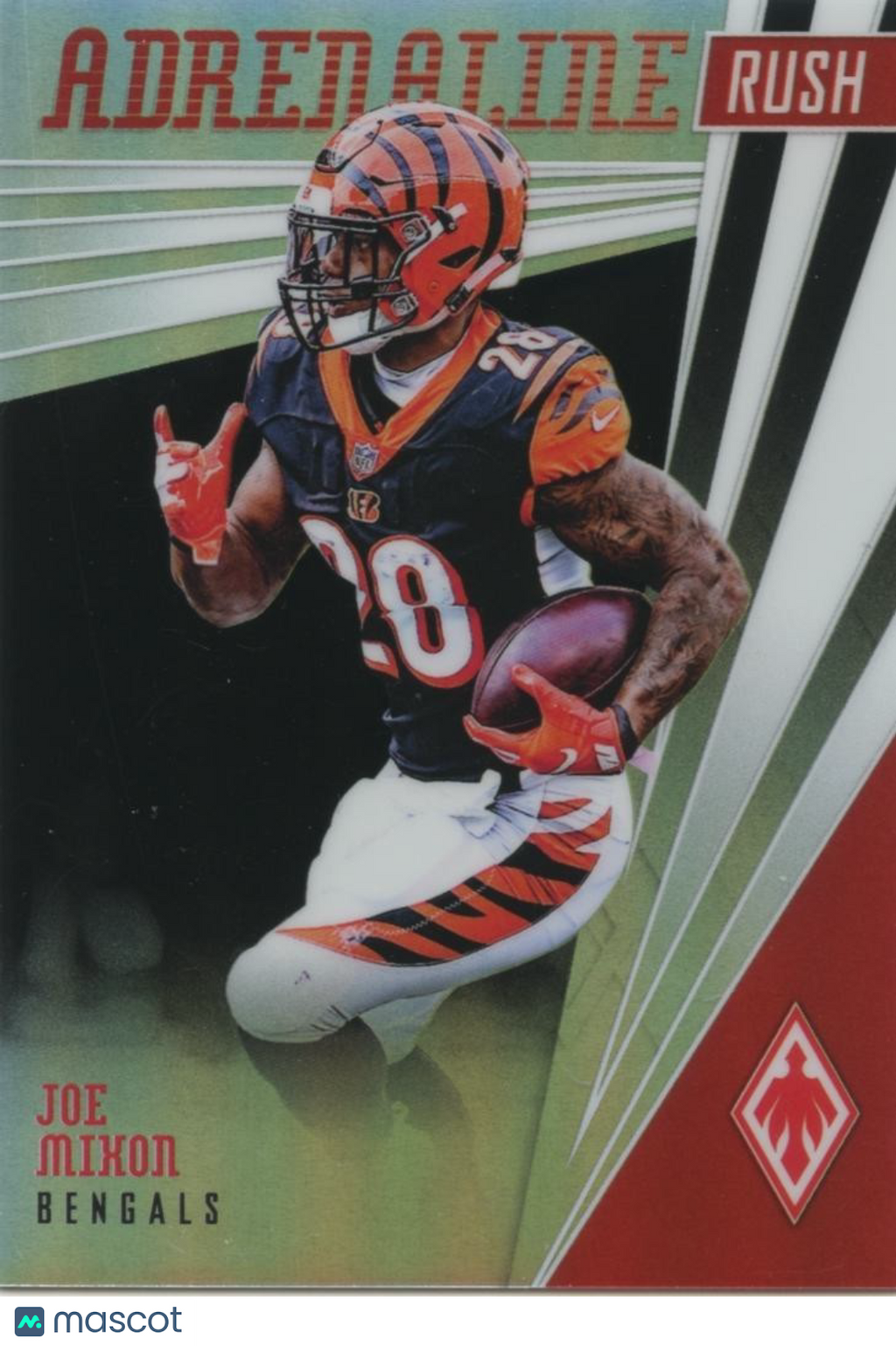 Joe Mixon 2019 Phoenix Adrenaline Rush Black Prizm SSP Cincinnati Bengals 5/10