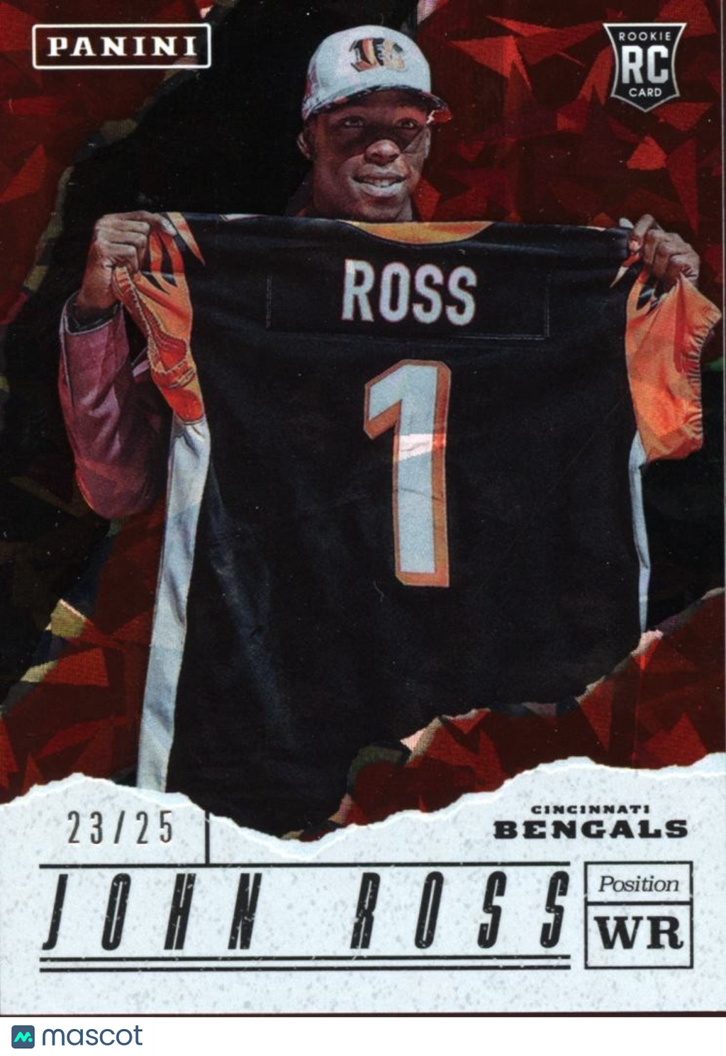 John Ross III 2017 Panini Father's Day Cracked Ice Rookie RC Bengals 23/25