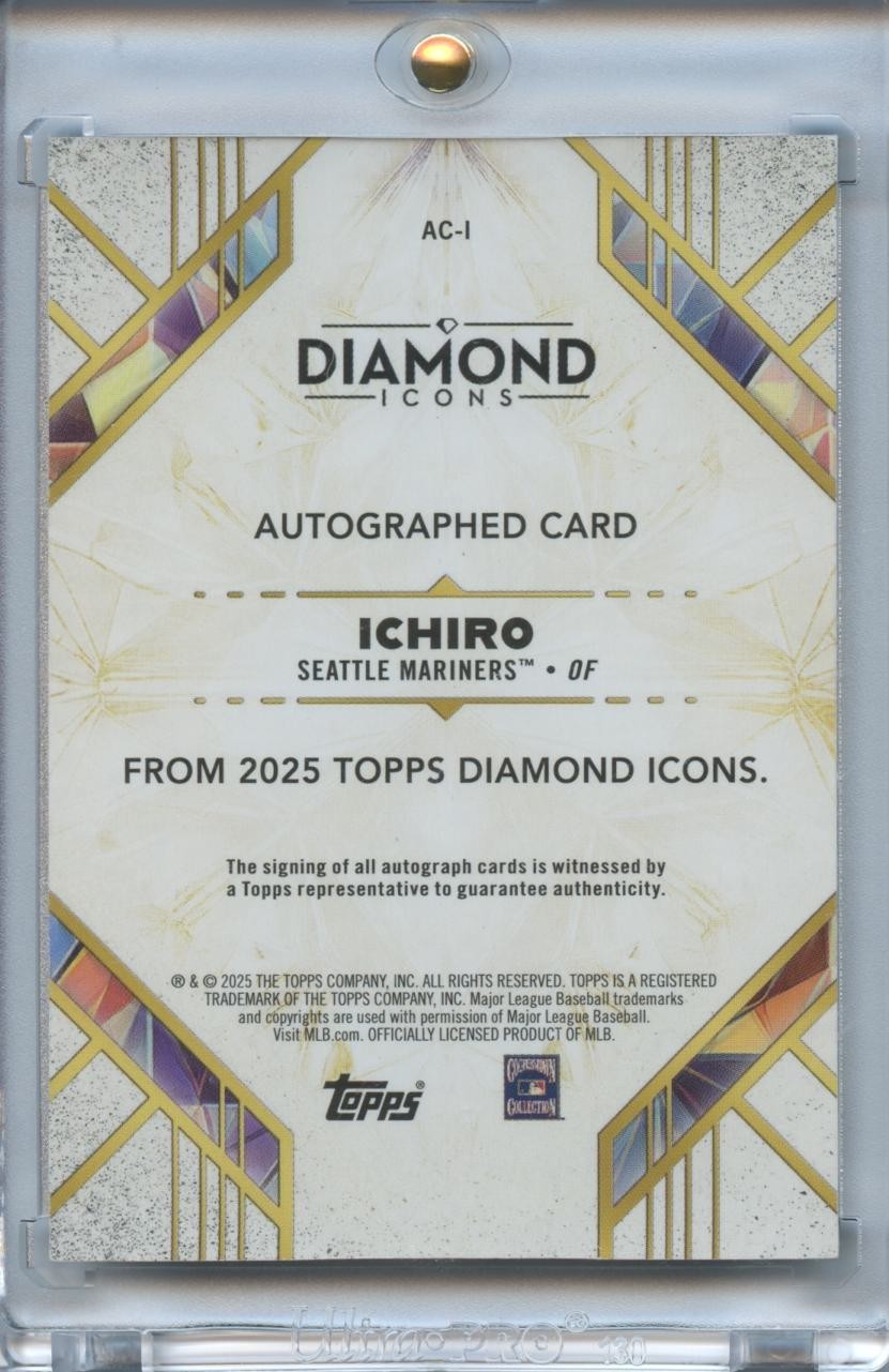 Ichiro 2025 Diamond Icons On Card Auto Autograph Seattle Mariners 25/25