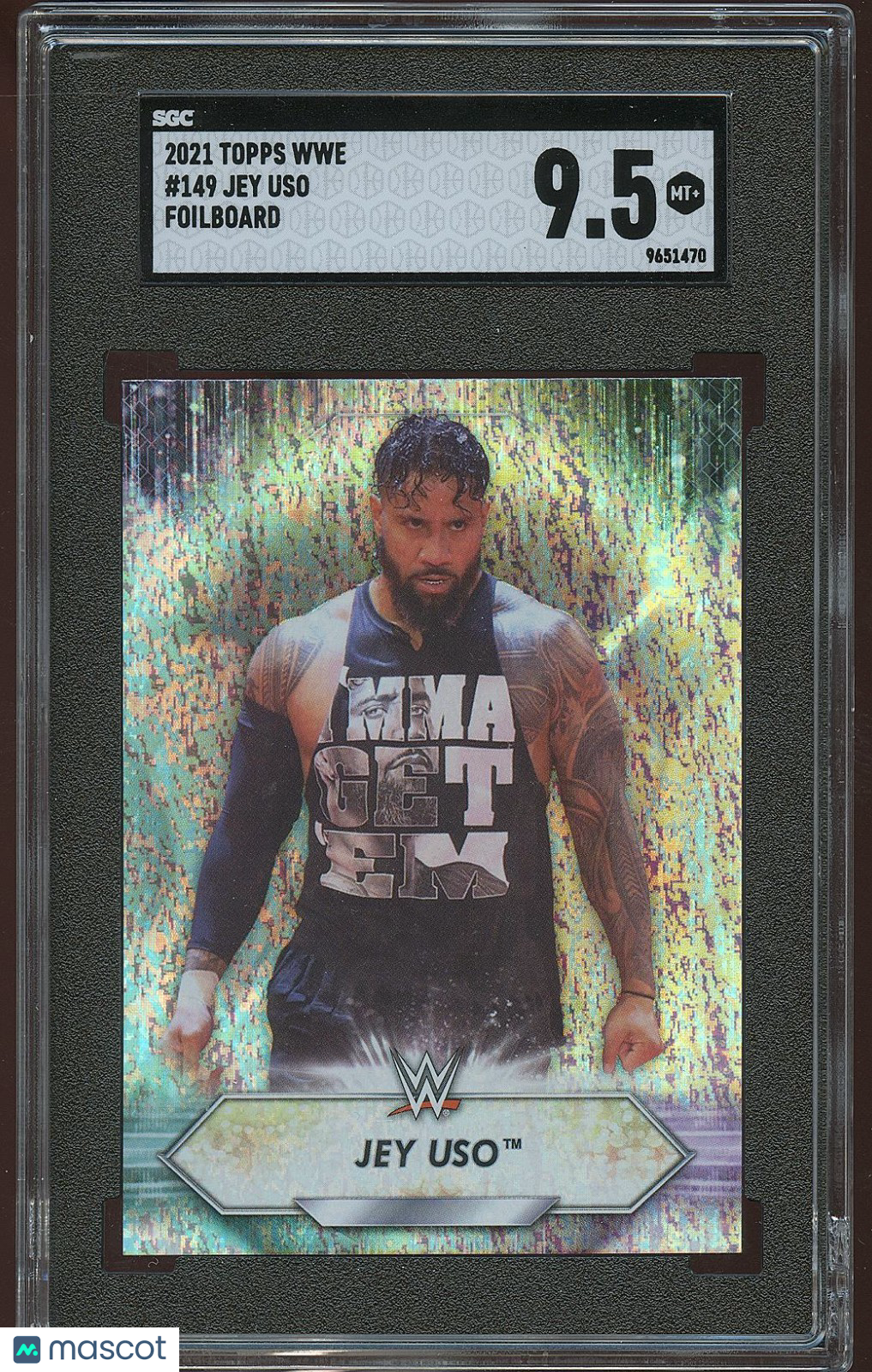 Jey Uso 2021 Topps Foilboard SSP WWE Wrestling #149 SGC 9.5