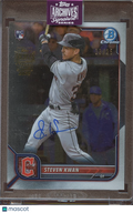 Steven Kwan 2025 Archives '22 Bowman Chrome Auto Autograph RC Guardians 3/25