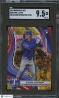 Evan Carter 2024 Bowman's Best GOLD Refractor RC Rookie Rangers 49/50 SGC 9.5
