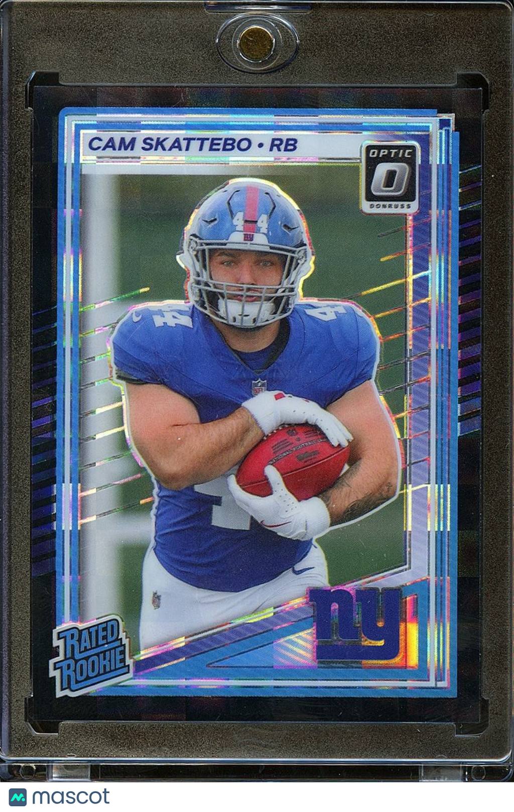 Cam Skattebo 2025 Optic Rated Rookie Black Pandora Prizm RC New York Giants 4/25