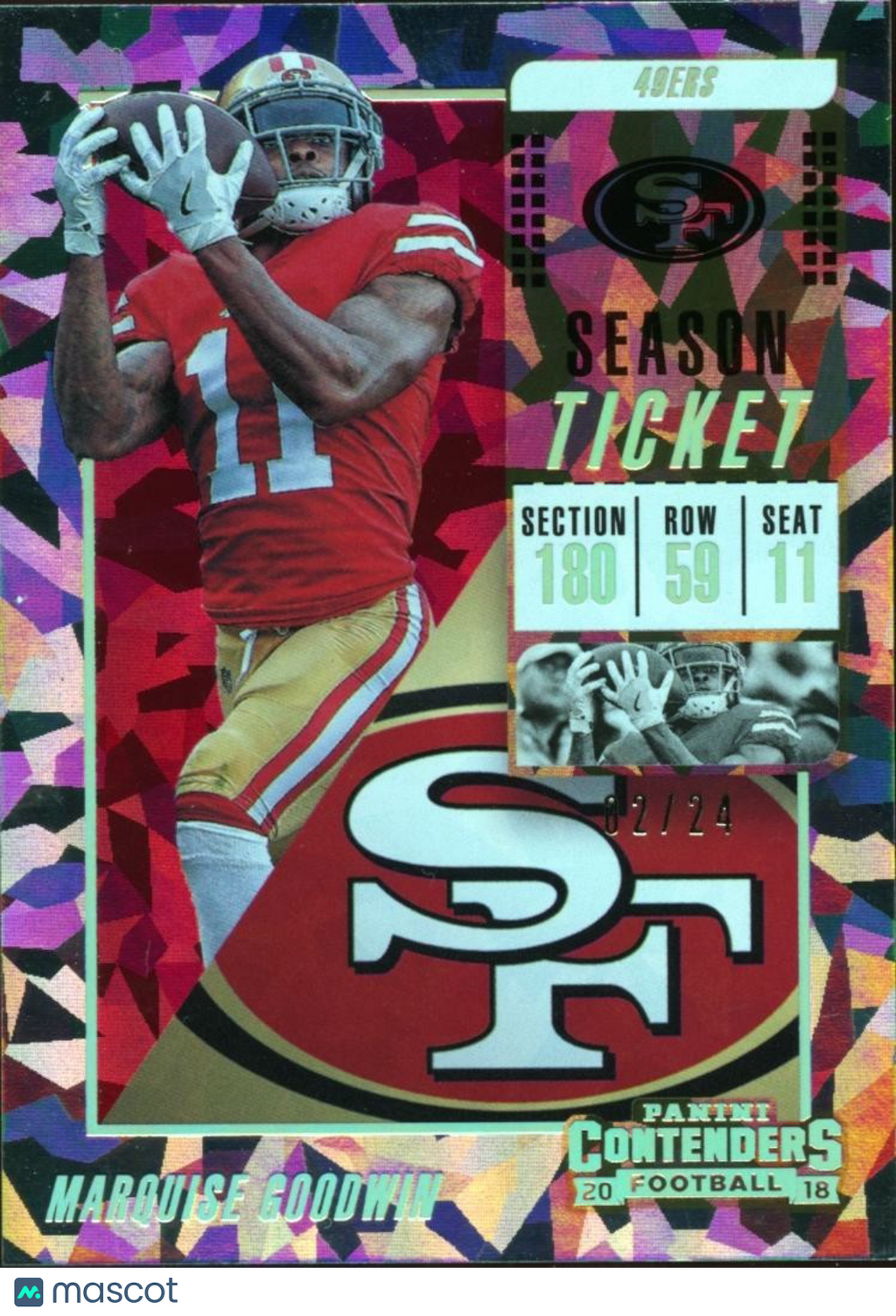 Marquise Goodwin 2018 Contenders Cracked Ice San Francisco 49ers Longhorns 2/24