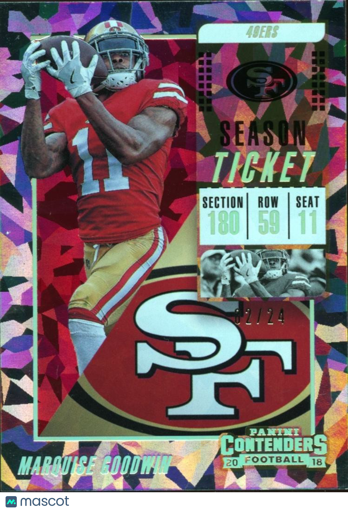 Marquise Goodwin 2018 Contenders Cracked Ice San Francisco 49ers Longhorns 2/24