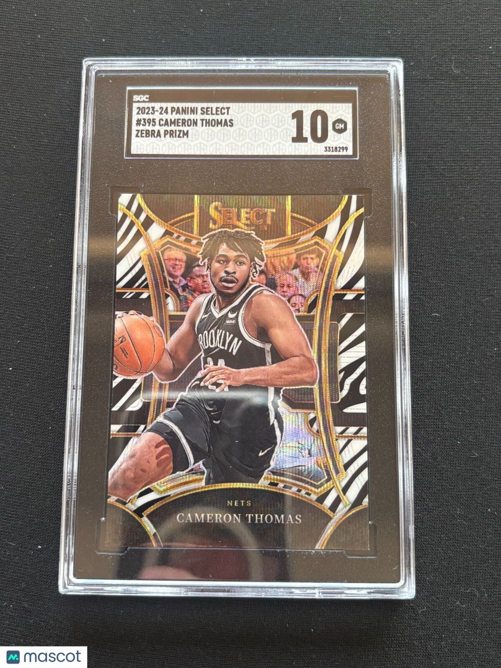 Cameron Thomas 2023-24 Select Mezzanine Zebra Prizm SSP CASE HIT Nets SGC 10