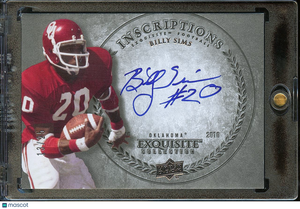 Billy Sims 2010 Upper Deck Exquisite Auto Autograph Oklahoma Sooners 13/25