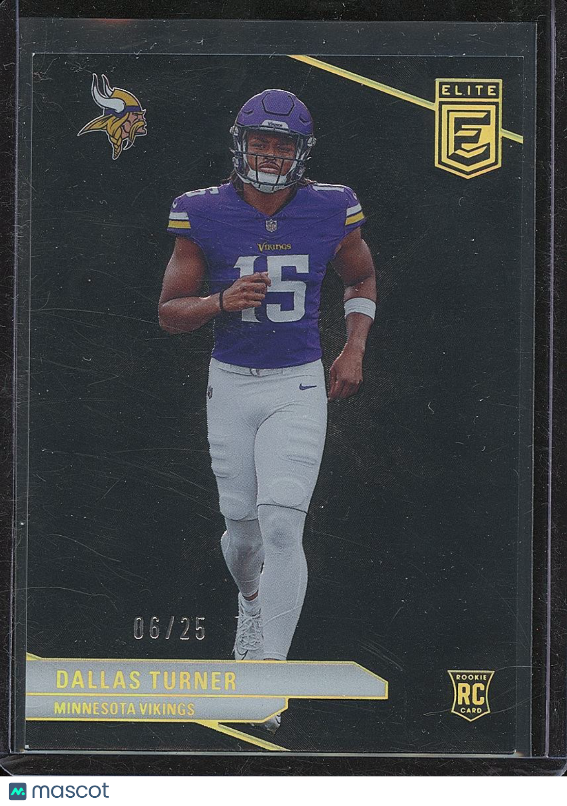 Dallas Turner 2024 Elite Black Rookie RC Minnesota Vikings 6/25 #170