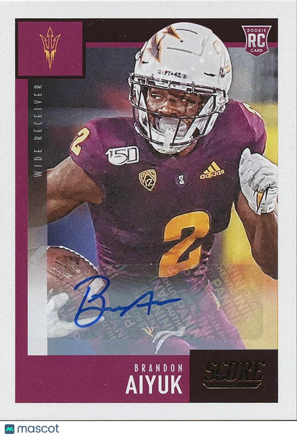 Brandon Aiyuk 2020 Score Auto Autograph RC Rookie Arizona State 49ers #414