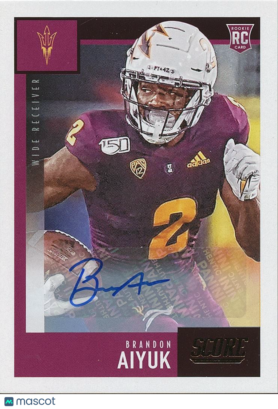 Brandon Aiyuk 2020 Score Auto Autograph RC Rookie Arizona State 49ers #414
