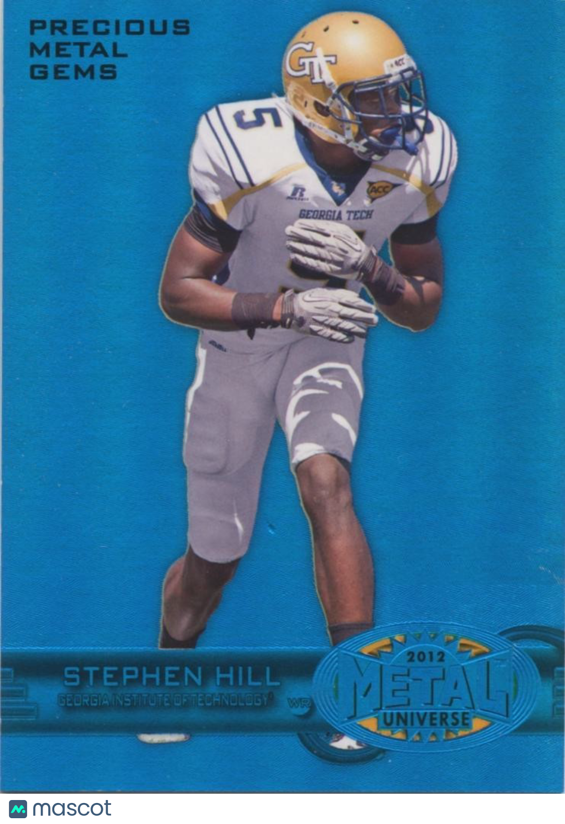 Stephen Hill 2013 Fleer Metal BLUE Precious Metal Gems RC Georgia Tech 25/50