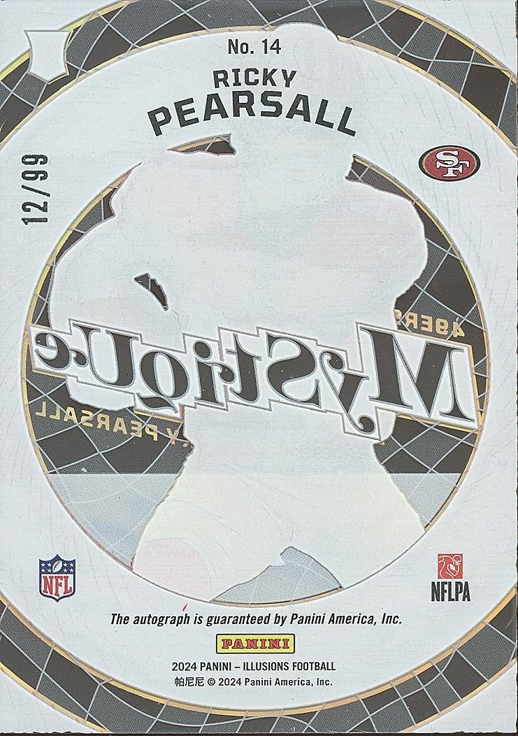Ricky Pearsall 2024 Illusions Mystique Auto Autograph RC San Francisco 49ers /99