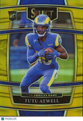 Tutu Atwell 2021 Select GOLD Prizm Rookie RC Los Angeles Rams 6/10 #61