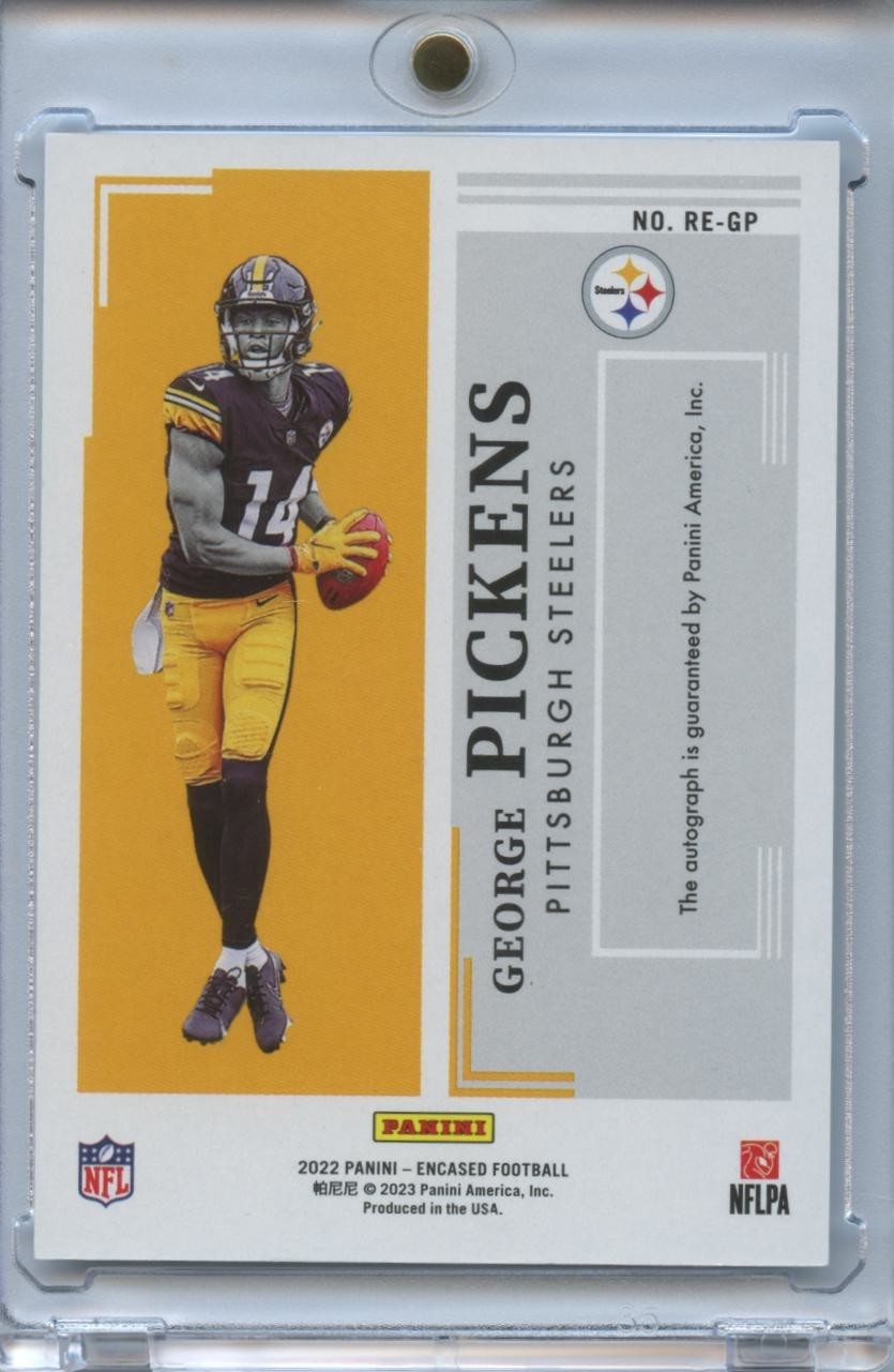 George Pickens 2022 Encased Auto Autograph RC Rookie Steelers Cowboys 21/25