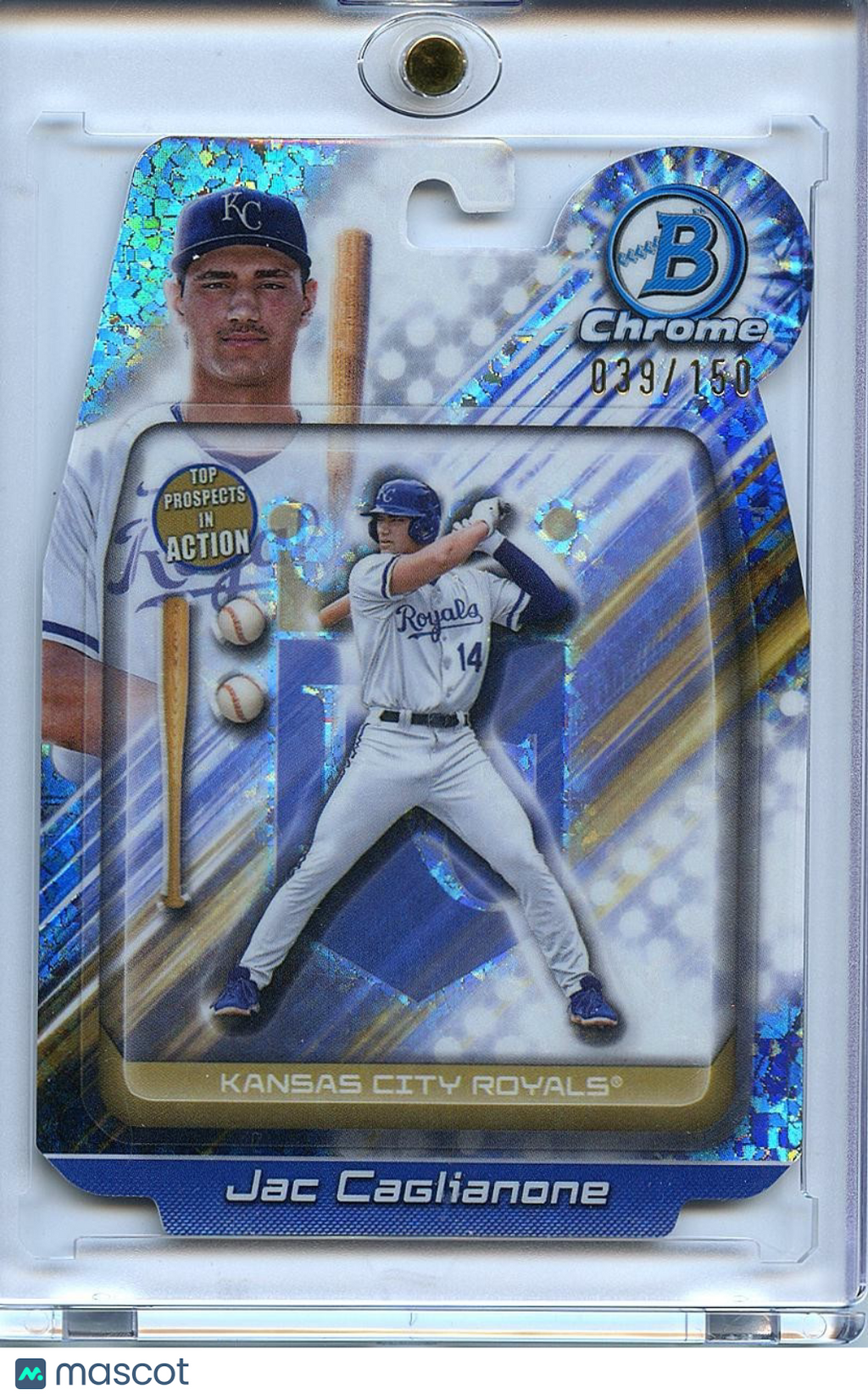 Jac Caglianone 2024 Bowman Chrome In Action Mini Diamond RC Royals 39/150