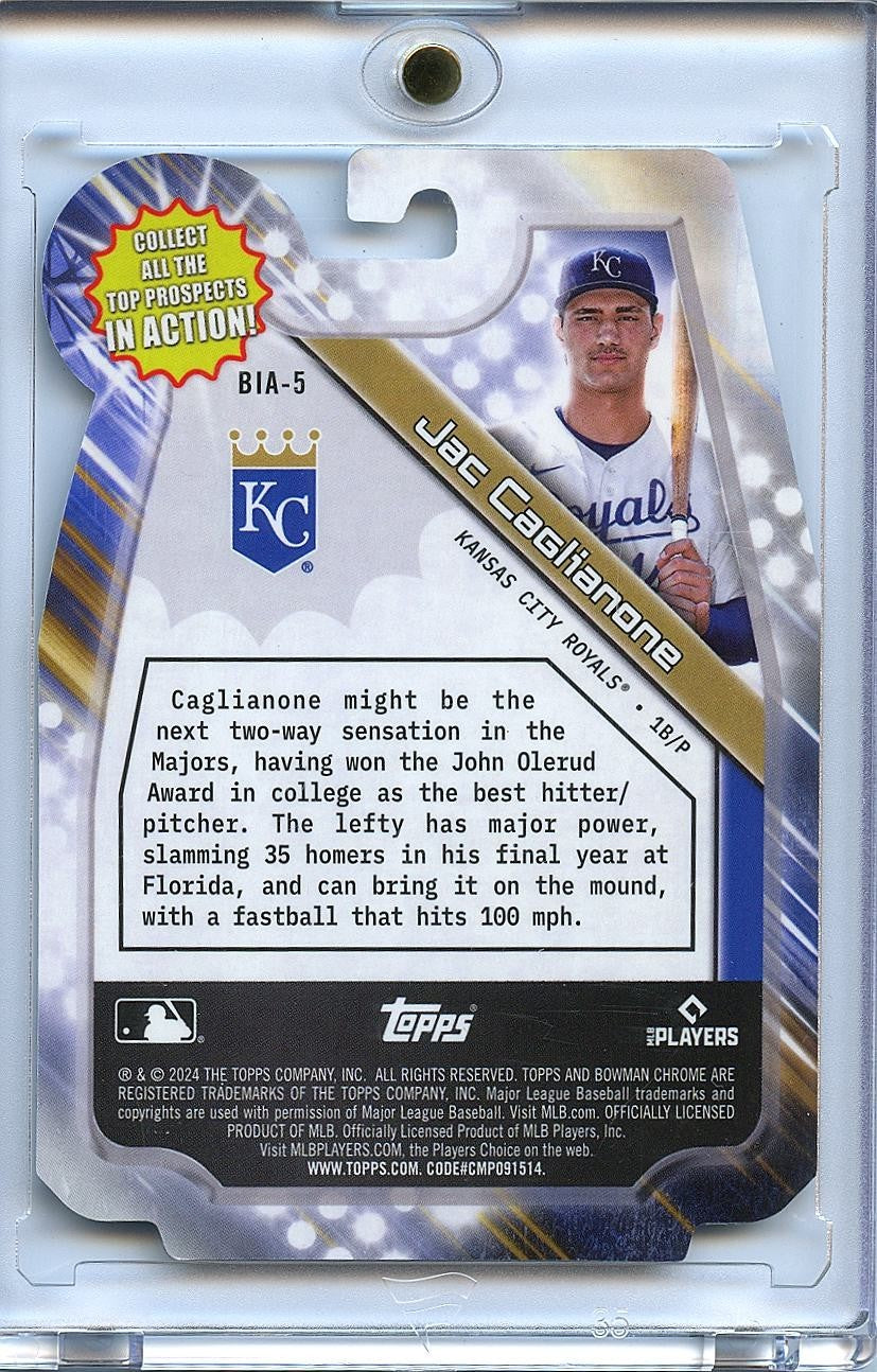 Jac Caglianone 2024 Bowman Chrome In Action Mini Diamond RC Royals 39/150
