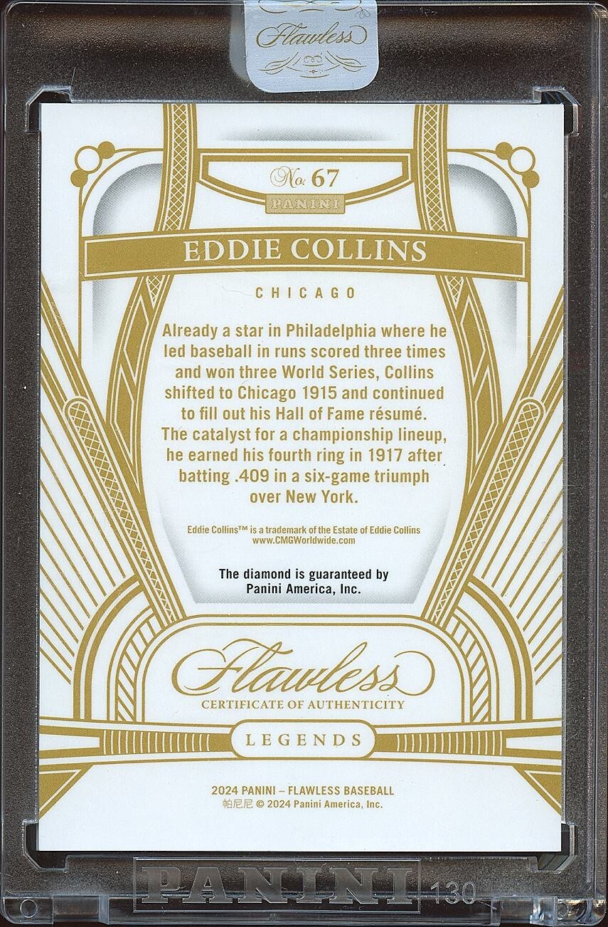 Eddie Collins 2024 Flawless Diamond Gem Chicago White Sox Athletics 5/25