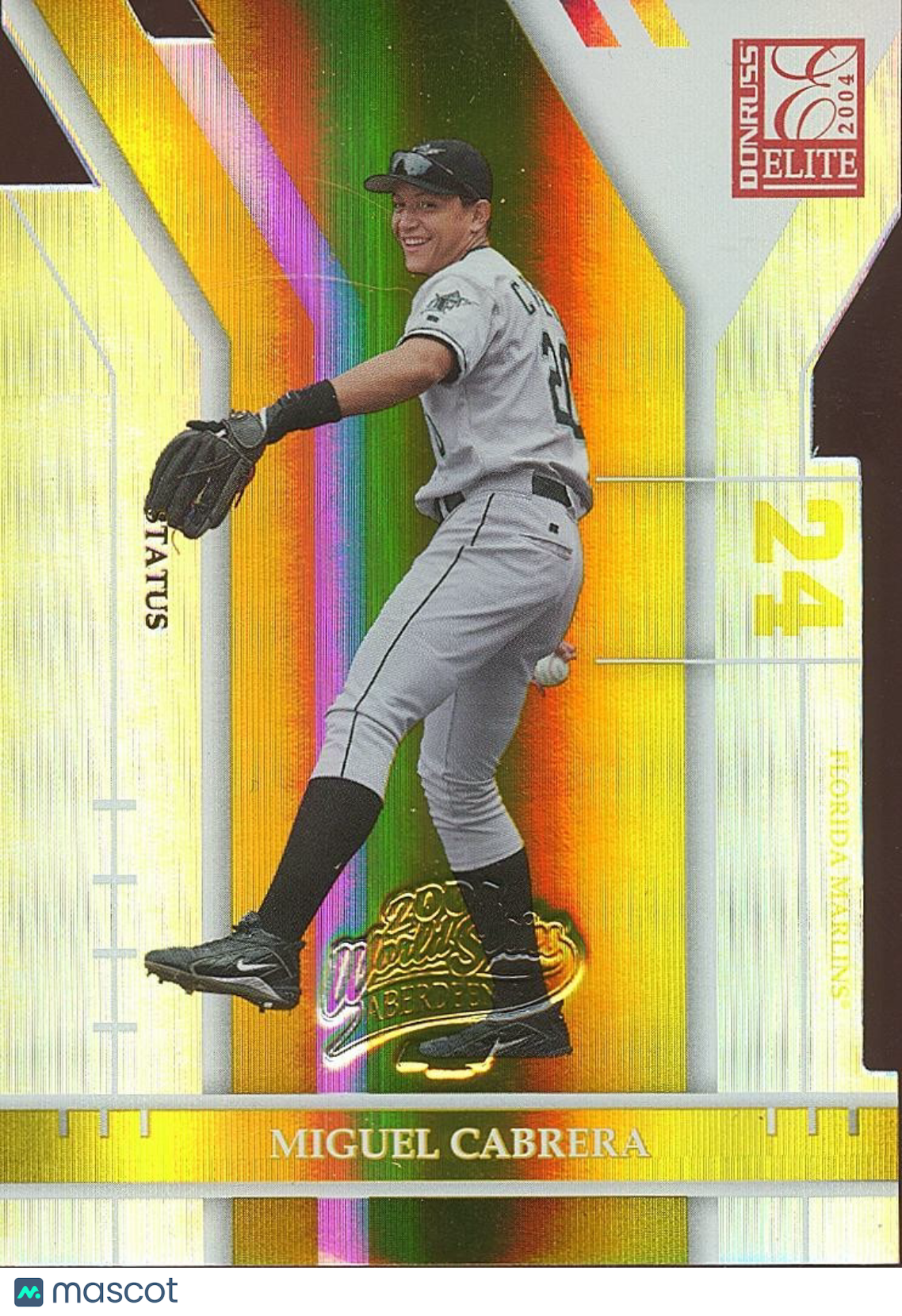 Miguel Cabrera 2004 Donruss Elite World Series GOLD Status SSP Florida Marlins