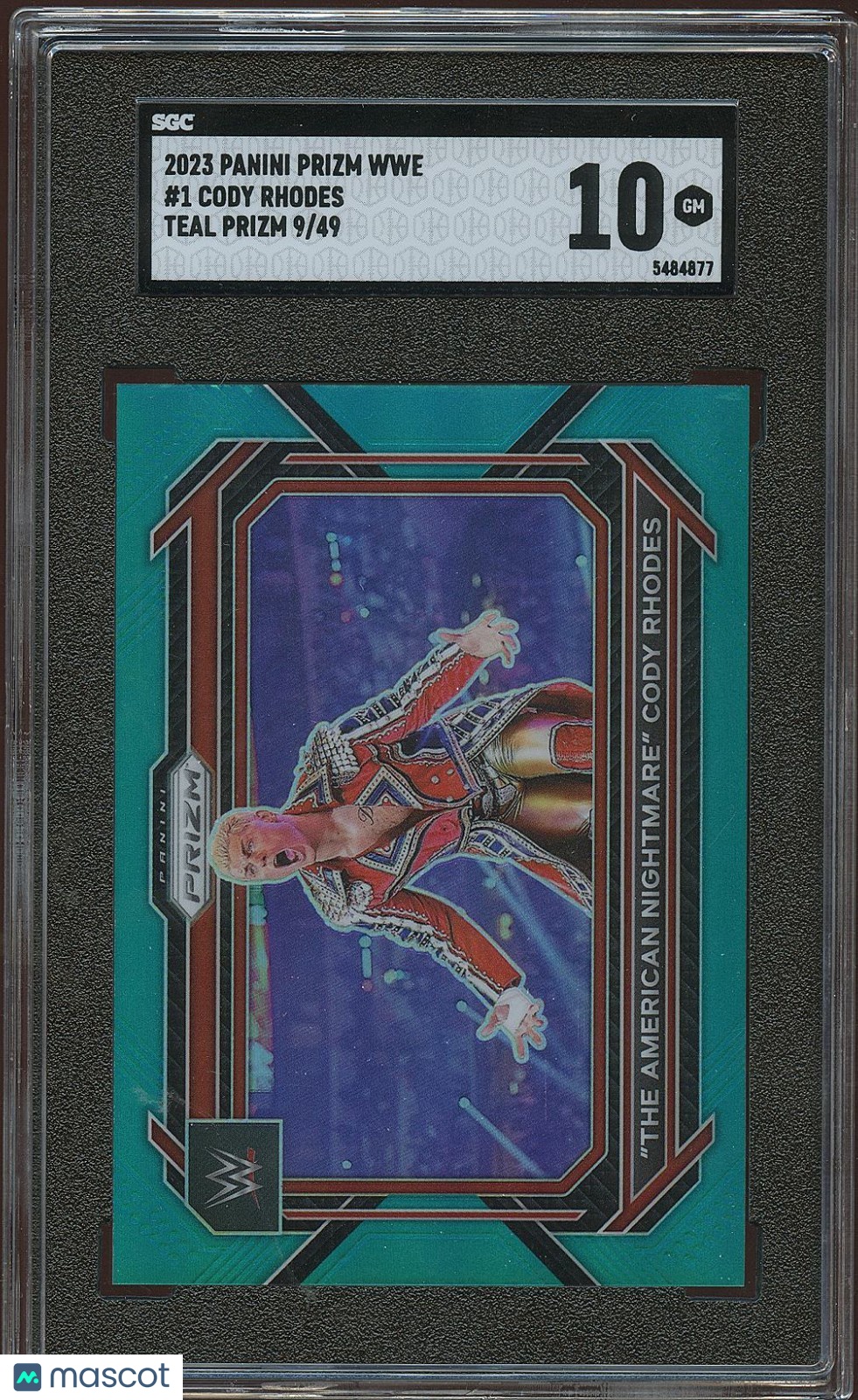 The American Nightmare Cody Rhodes 2023 Prizm Teal  WWE Wrestling 9/49 SGC 10