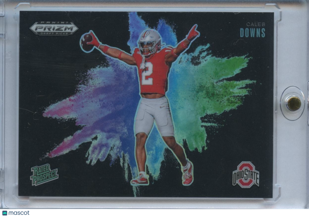 Caleb Downs 2025 Prizm Draft Black COLOR BLAST SSP CASE HIT RC Ohio State