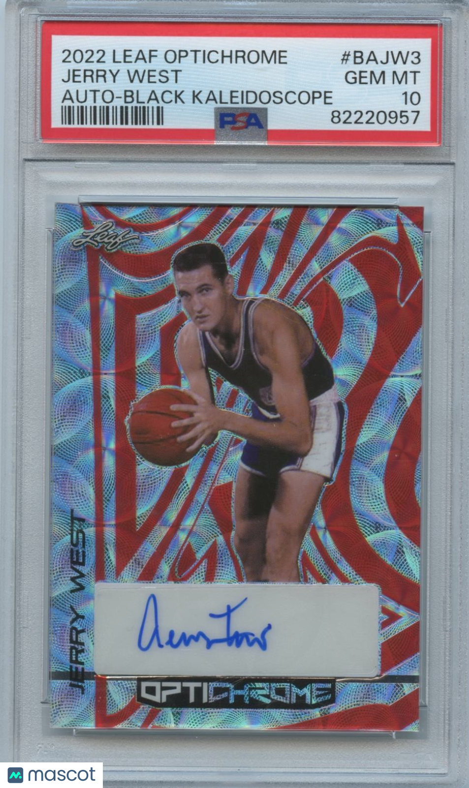 Jerry West 2022 Leaf Optichrome Auto Autograph Los Angeles Lakers 1/2 PSA 10