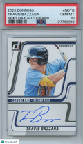 Travis Bazzana 2025 Donruss Next Day Auto Autograph RC SSP Guadians PSA 10