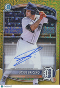 Josue Briceno 2025 Bowman Chrome 1st Gold Megabox Auto Autograph RC Tigers 20/50