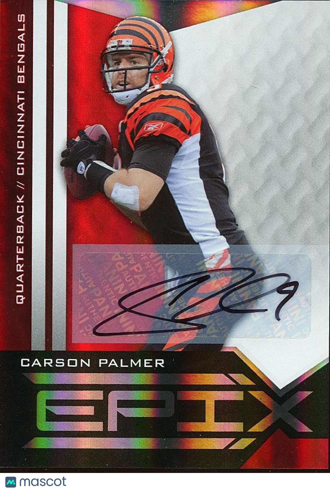 Carson Palmer 2010 EPIX Red Auto Autograph SSP Cincinnati Bengals 1/10