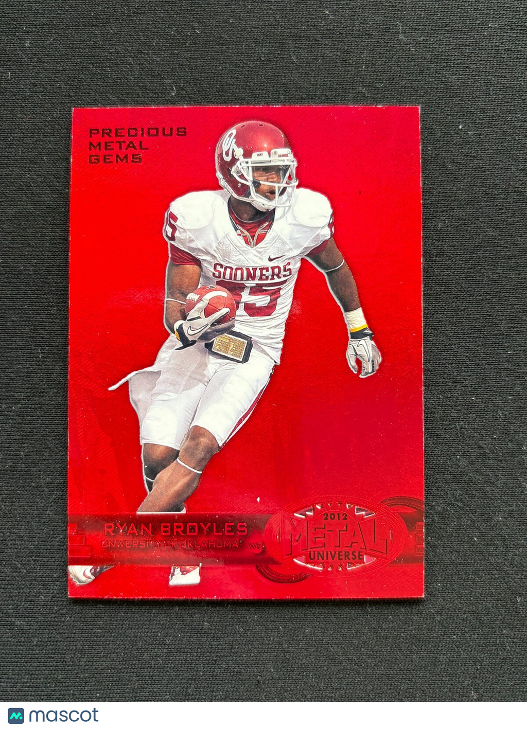 Ryan Broyles 2012 Fleer Metal Red Precious Metal Gems PMG Oklahoma Sooners 2/100
