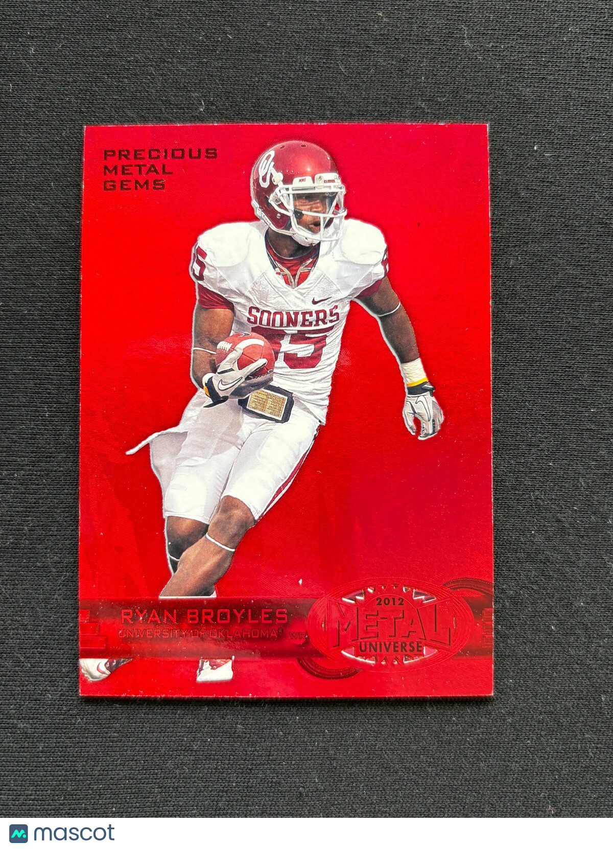 Ryan Broyles 2012 Fleer Metal Red Precious Metal Gems PMG Oklahoma Sooners 2/100