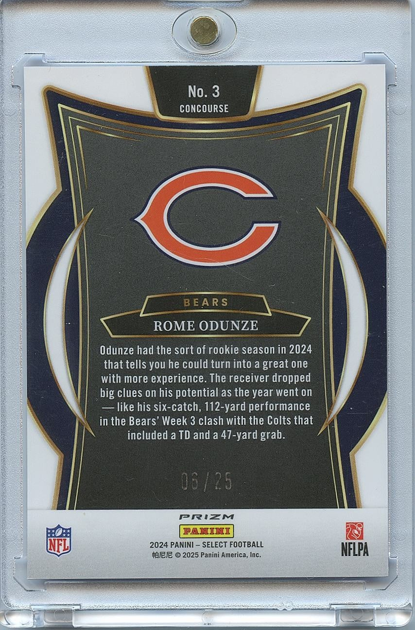 Rome Odunze 2024 Select Blue Disco Prizm Rookie RC Chicago Bears 6/25
