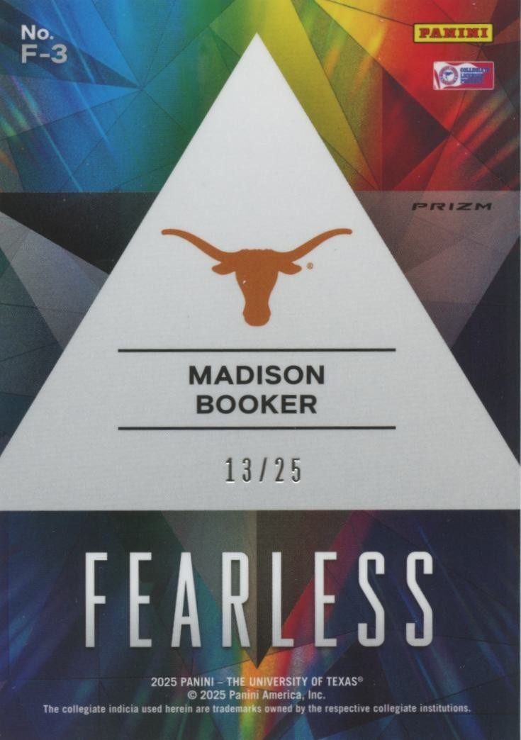 Madison Booker 2025 Prizm NIL Silver Vinyl Prizm SSP  Texas Longhorns 13/25
