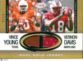 Vince Young / Vernon Davis 2006 SAGE GOLD Jersey Patch RC Texas Longhorns 5/25
