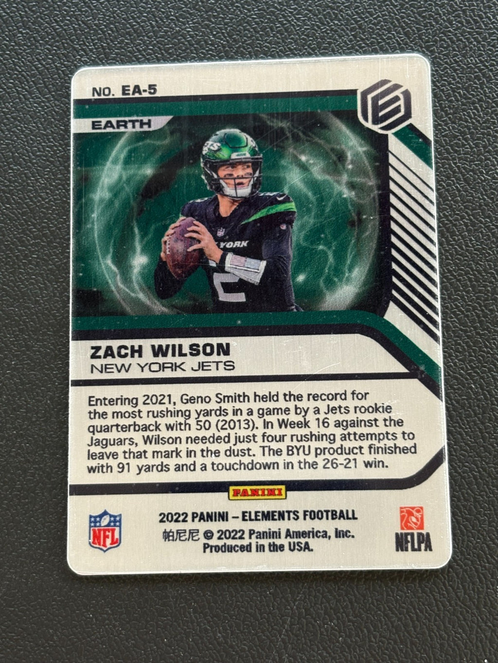 Zach Wilson 2022 Elements FIRE SSP CASE HIT New York Jets