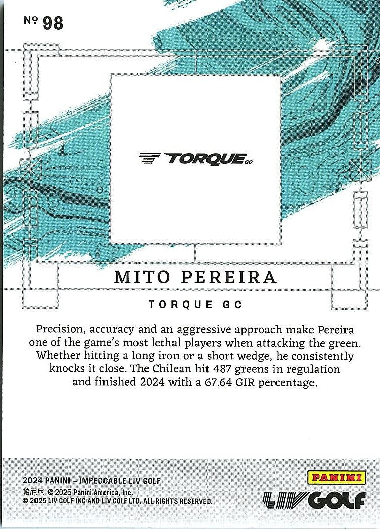 Mito Pereira 2024 Impeccable Silver Rookie RC Torque GC 17/20 #98