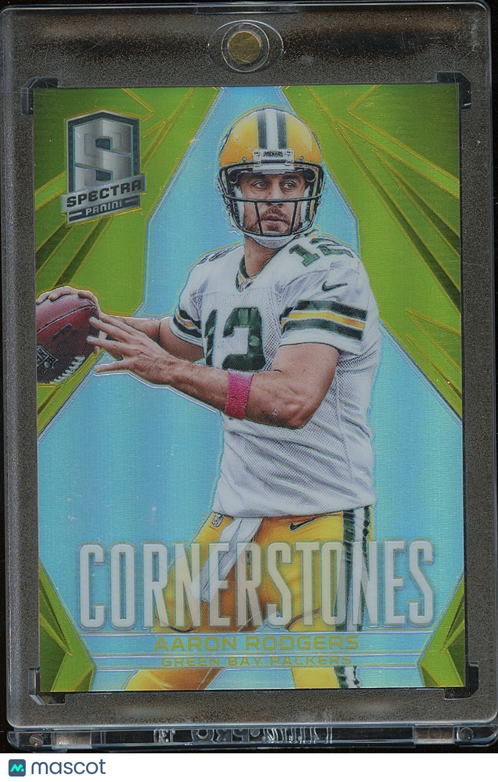 Aaron Rodgers 2014 Spectra Cornerstones GOLD Prizm Green Bay Packers 17/25